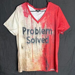 Red and White Graphic T-Shirt